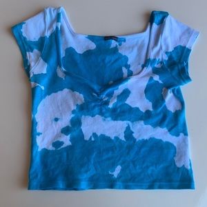 Brandy Melville Blue Tie Dyed Crop Top